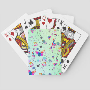Groen met kleurrijk muziek ontwerp pokerkaarten
