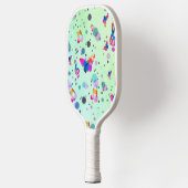 Groen met kleurrijk muziekontwerp pickleball paddle (Links)