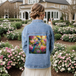 Groen met kop Jay Fantasy Bird Denim Jacket