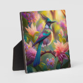 Groen met kop Jay Fantasy Bird Fotoplaat (Voorkant)