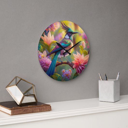 Groen met kop Jay Fantasy Bird Grote Klok (Kantoor)