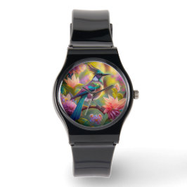 Groen met kop Jay Fantasy Bird Horloge