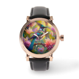 Groen met kop Jay Fantasy Bird Horloge
