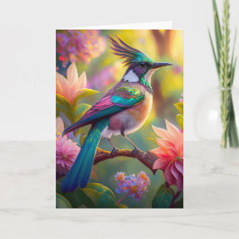 Groen met kop Jay Fantasy Bird Kaart