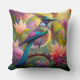 Groen met kop Jay Fantasy Bird Kussen