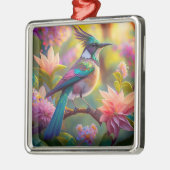 Groen met kop Jay Fantasy Bird Metalen Ornament (Links)