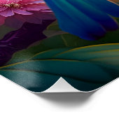 Groen met kop Jay Fantasy Bird Perfect Poster (Hoek)