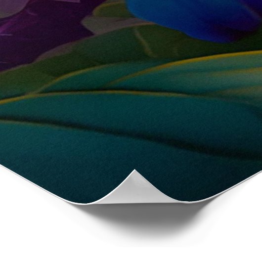 Groen met kop Jay Fantasy Bird Poster (Hoek)