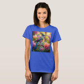 Groen met kop Jay Fantasy Bird T-shirt (Voorkant volledig)