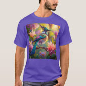 Groen met kop Jay Fantasy Bird T-shirt (Voorkant)