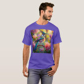 Groen met kop Jay Fantasy Bird T-shirt (Voorkant volledig)