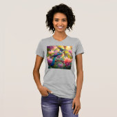 Groen met kop Jay Fantasy Bird T-shirt (Voorkant volledig)