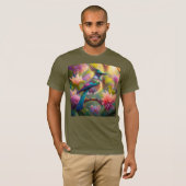 Groen met kop Jay Fantasy Bird T-shirt (Voorkant volledig)