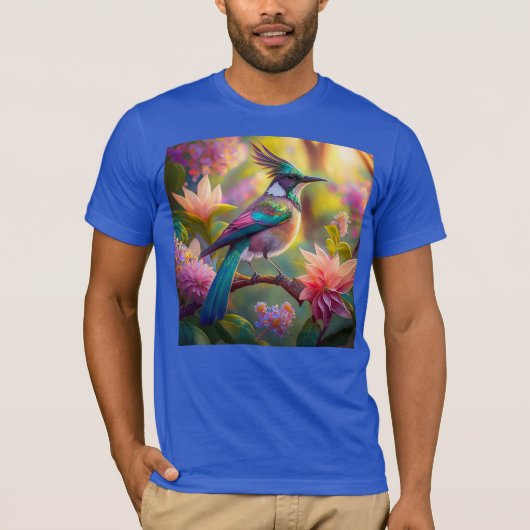 Groen met kop Jay Fantasy Bird T-shirt (Voorkant)