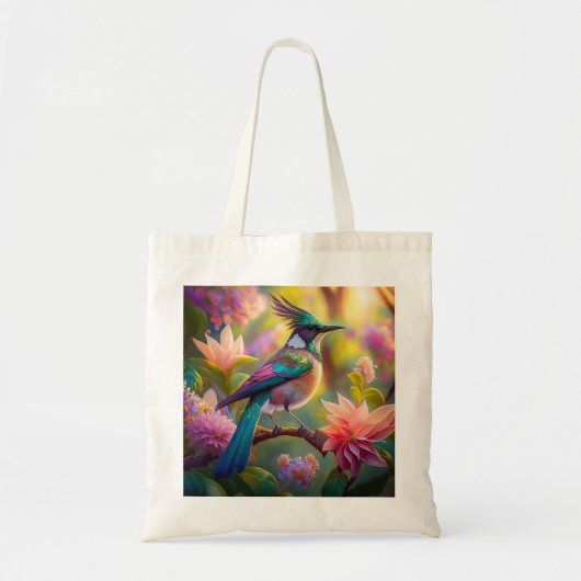 Groen met kop Jay Fantasy Bird Tote Bag (Voorkant)