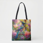 Groen met kop Jay Fantasy Bird Tote Bag (Voorkant)