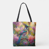 Groen met kop Jay Fantasy Bird Tote Bag (Achterkant)