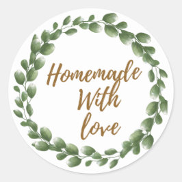 Groen 'Met Liefde Gemaakt' Ronde Sticker