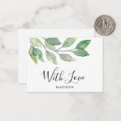 Groen met liefde notitiekaartje (Voorkant / Achterkant in situ)