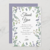 Groen met Lila Baby shower Dank u Gedicht Bedankkaart (Voorkant / Achterkant)