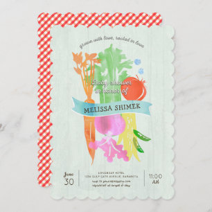 Groen met Love Garden Baby shower Invitation Kaart