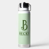 Groen met Monogram Waterfles (Achterkant)