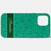 Groen met patroon Case-Mate iPhone case (Achterkant (horizontaal))