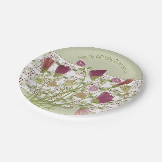 Groen met patroon papieren bordje (Gekanteld)