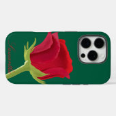 Groen met rode roos iPhone hoesje (Achterkant (horizontaal))