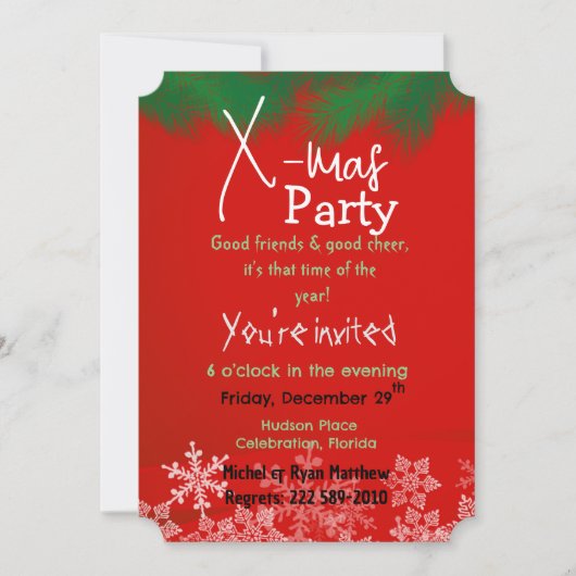 Groen met rode uitnodiging (Voorkant)