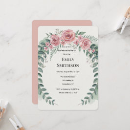 Groen Met Roze Bloemen Romantische Bachelorette Kaart