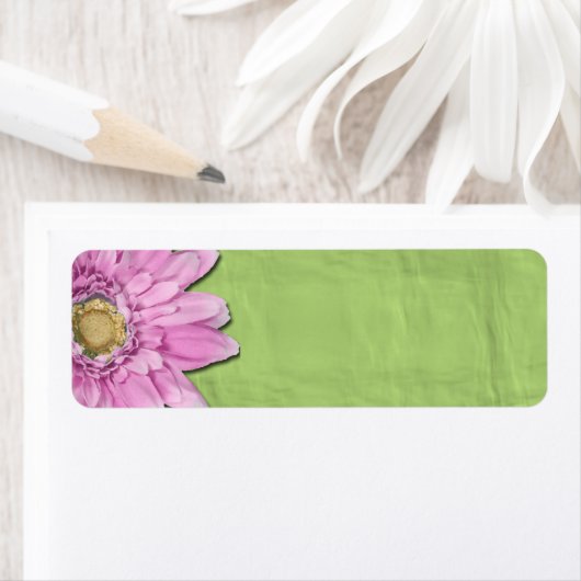 Groen met Roze Daisy Blank Labels (Insitu)