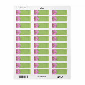 Groen met Roze Daisy Blank Labels (Full Sheet)