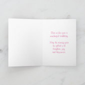  groen met roze poka Dots Birthday Kaart (Binnen)