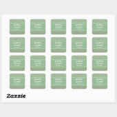 Groen met roze poka Dots Wedding Favor Vierkante Sticker (Vel)