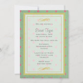  Groen met Roze Polka Dots Generic Party Kaart (Voorkant)