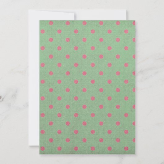  Groen met Roze Polka Dots Generic Party Kaart (Achterkant)