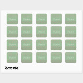 Groen met Roze Polka Dots gepersonaliseerd Vierkante Sticker (Vel)