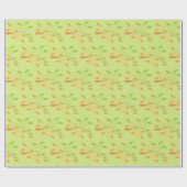 Groen met Sinaasappel en geel Cadeaupapier (Vlak)