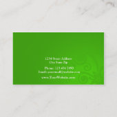 Groen met spirale grafische ontwerper visitekaartje (Achterkant)