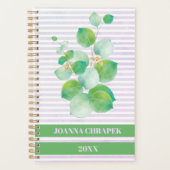 Groen met strepen Spiral Planner (Voorkant)