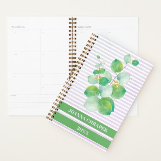 Groen met strepen Spiral Planner (Display)
