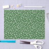 Groen met tiny White Flowers Tissue Paper Tissuepapier (Craft)