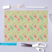 Groen met Watermeloenpatroon Tissuepapier (Craft)