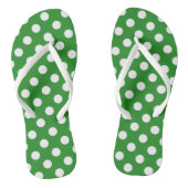 Groen met White Polka Dots Teenslippers (Voetbed)