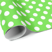 Groen met wit pooldot papier (Rol Hoek)
