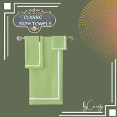 Groen met Witte Grens Bad Handdoek