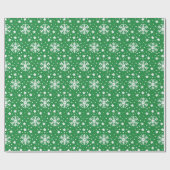 GROEN MET WITTE KERSTSNEEUWLAPPEN CADEAUPAPIER (Vlak)