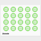 Groen met witte polka-dot monogram Stickers (Vel)
