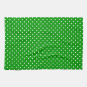 Groen met Witte Polka Dots Theedoek (Horizontaal)